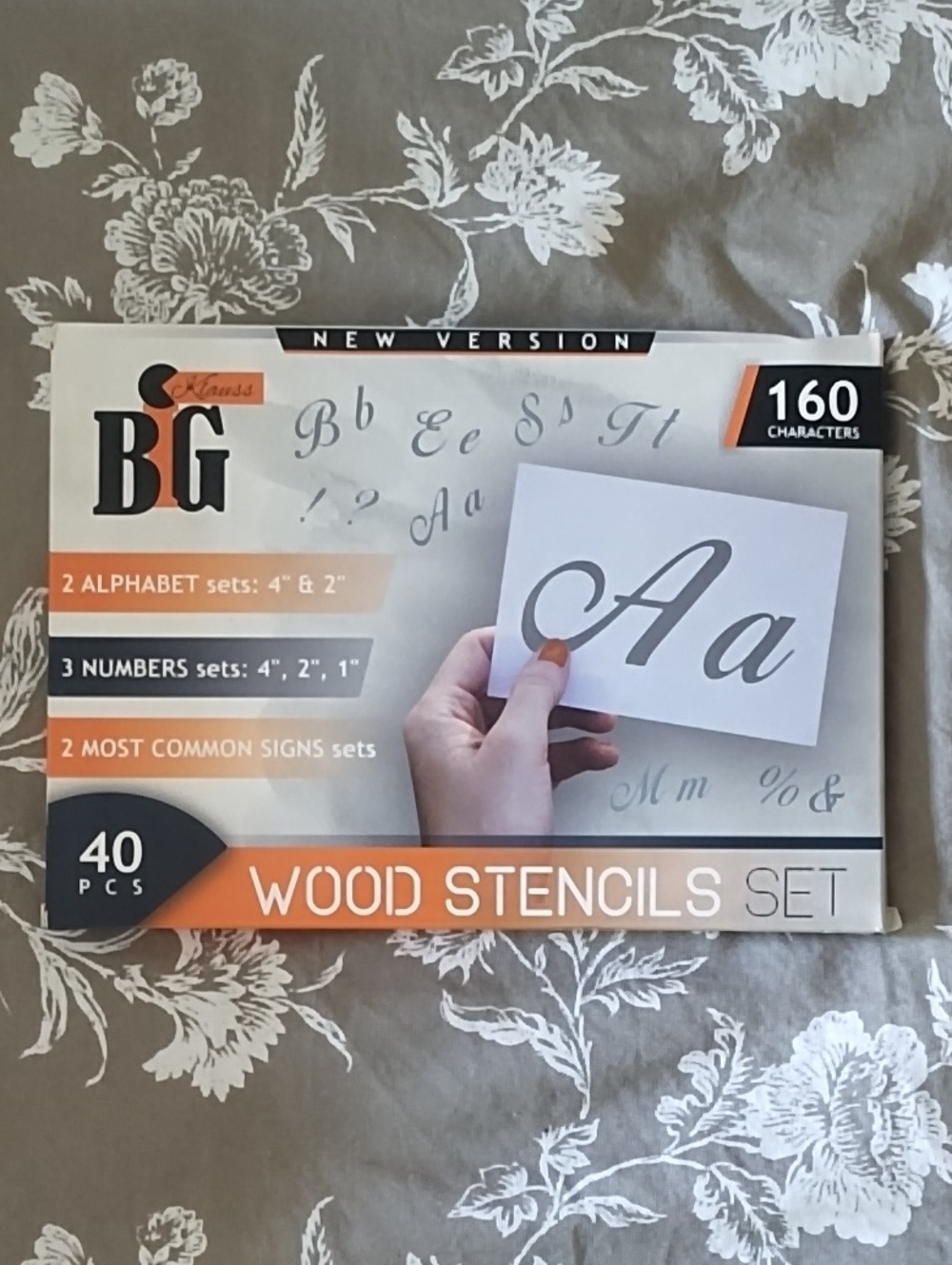 NWT Big Klauss Wood Stencils Alphabet, Numbers And Sign Set- 40 Pieces